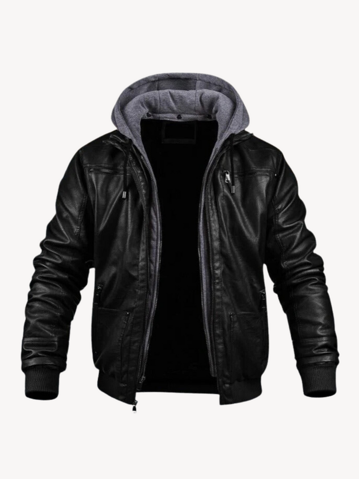 Girard | Men's Hooded Moto Jacket with Pile Lining