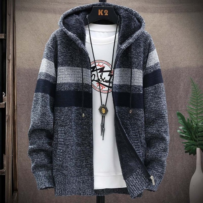 Gontran | Men's Hooded Zip Knit Cardigan