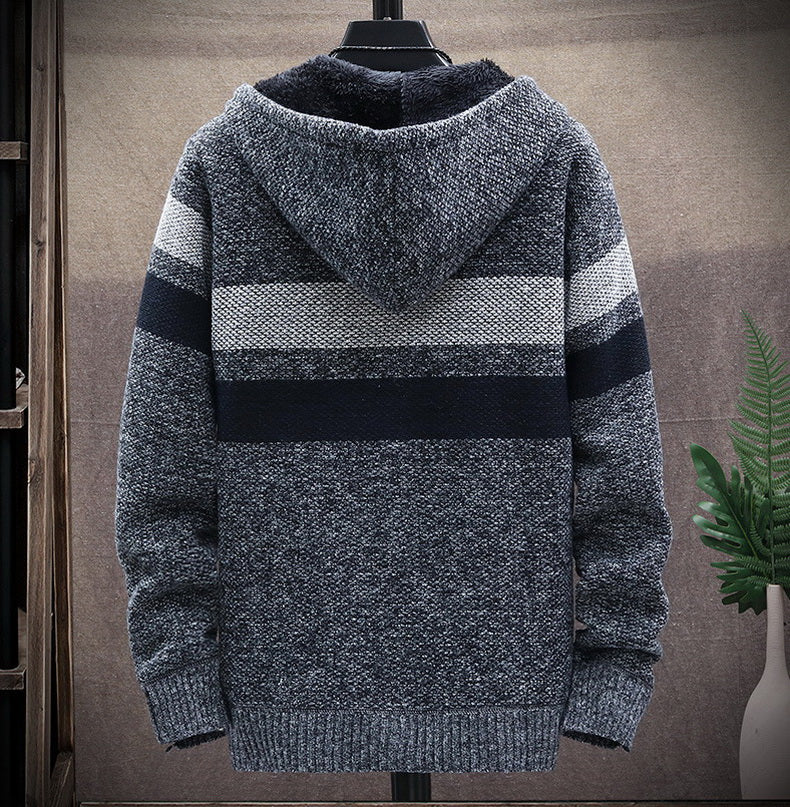 Gontran | Men's Hooded Zip Knit Cardigan