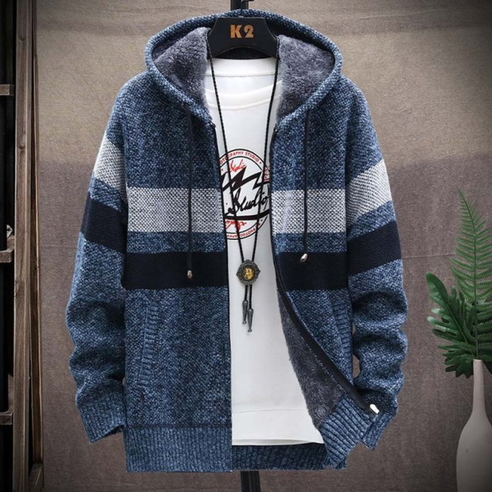 Gontran | Men's Hooded Zip Knit Cardigan