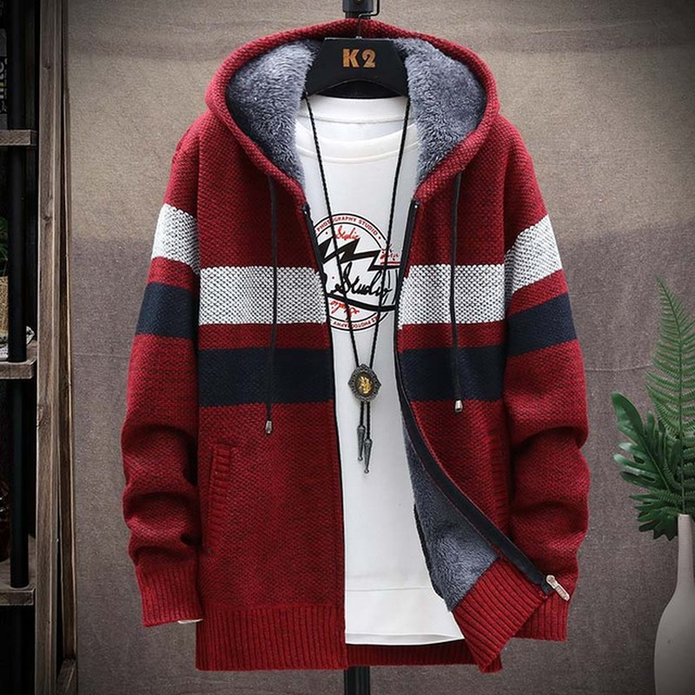 Gontran | Men's Hooded Zip Knit Cardigan