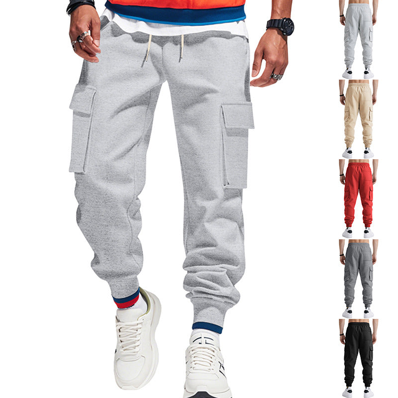 Gonzague | Men's Utility Cargo Joggers with Striped Waistband