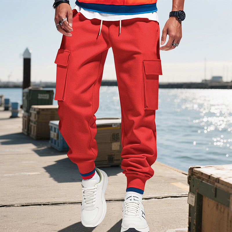 Gonzague | Men's Utility Cargo Joggers with Striped Waistband