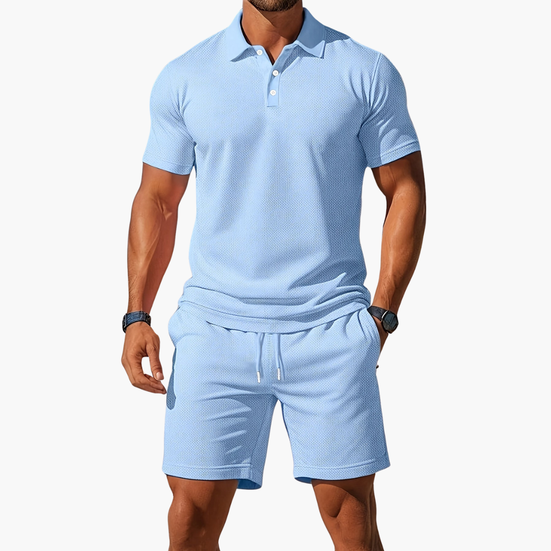 Grace | Women's Casual Polo Collar Shorts Set