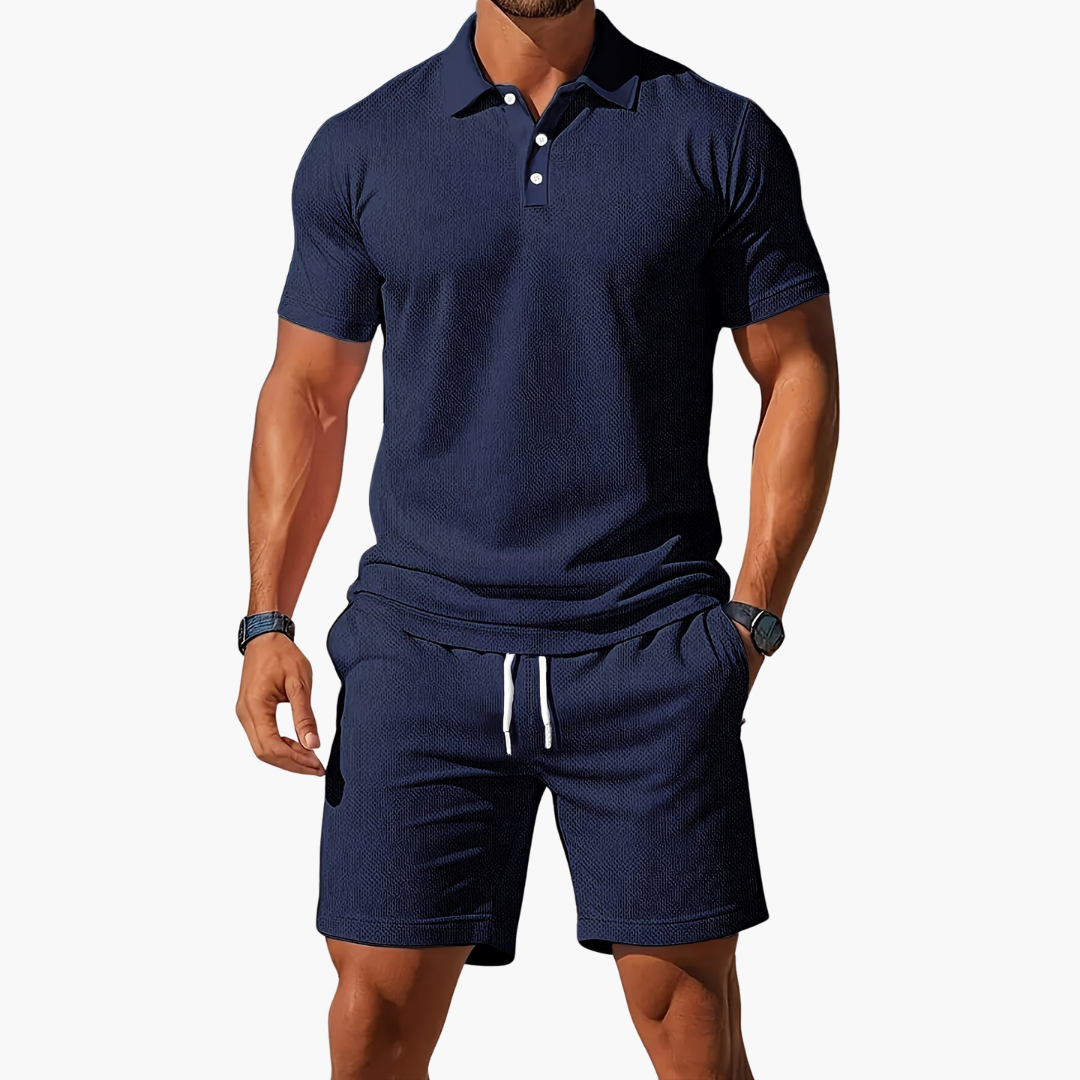 Grace | Women's Casual Polo Collar Shorts Set