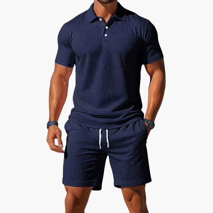 Grace | Women's Casual Polo Collar Shorts Set