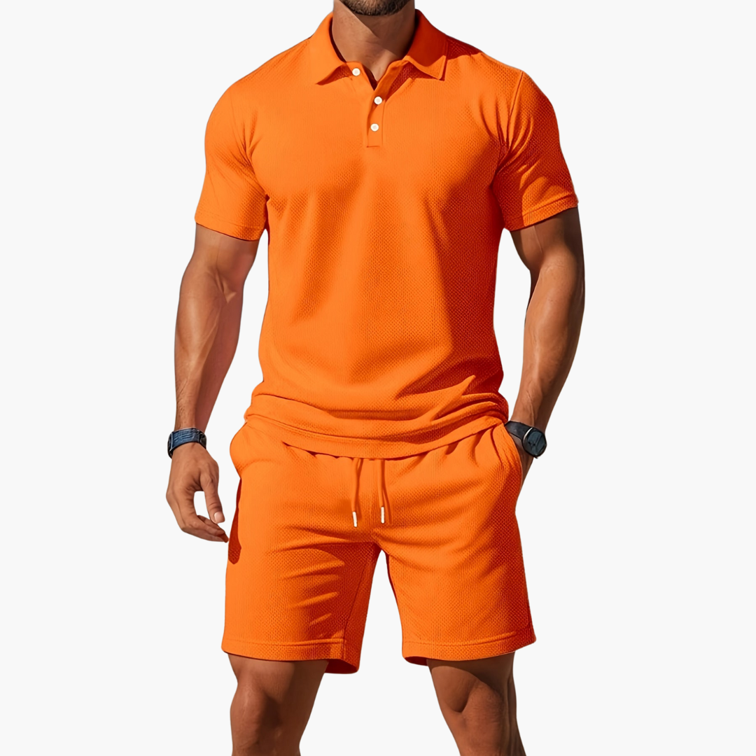 Grace | Women's Casual Polo Collar Shorts Set