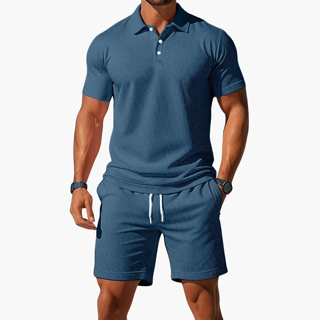 Grace | Women's Casual Polo Collar Shorts Set