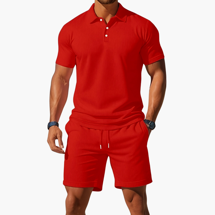 Grace | Women's Casual Polo Collar Shorts Set