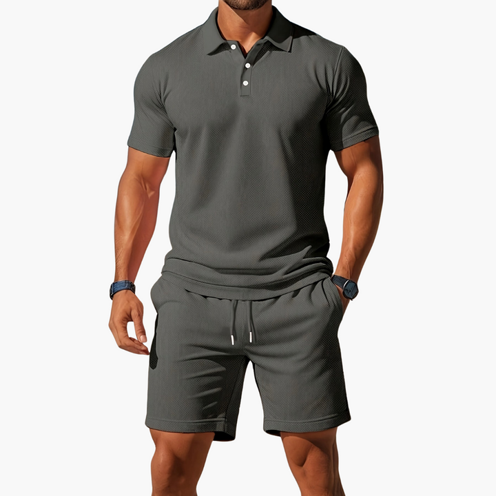 Grace | Women's Casual Polo Collar Shorts Set