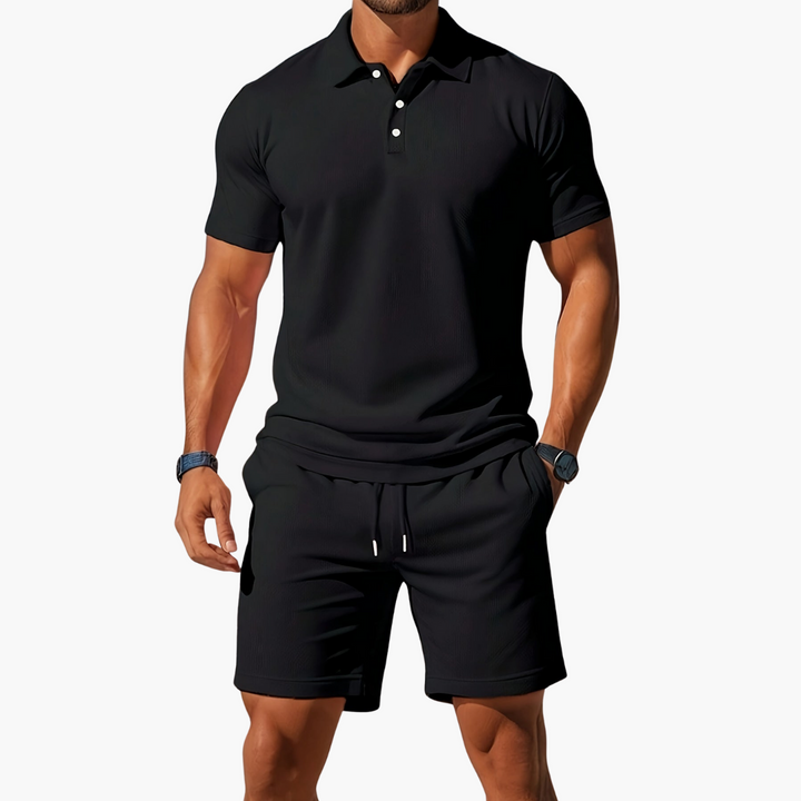 Grace | Women's Casual Polo Collar Shorts Set