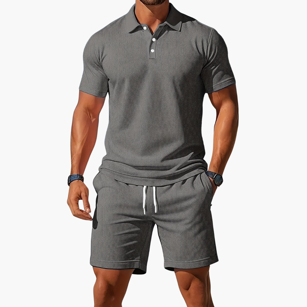 Grace | Women's Casual Polo Collar Shorts Set