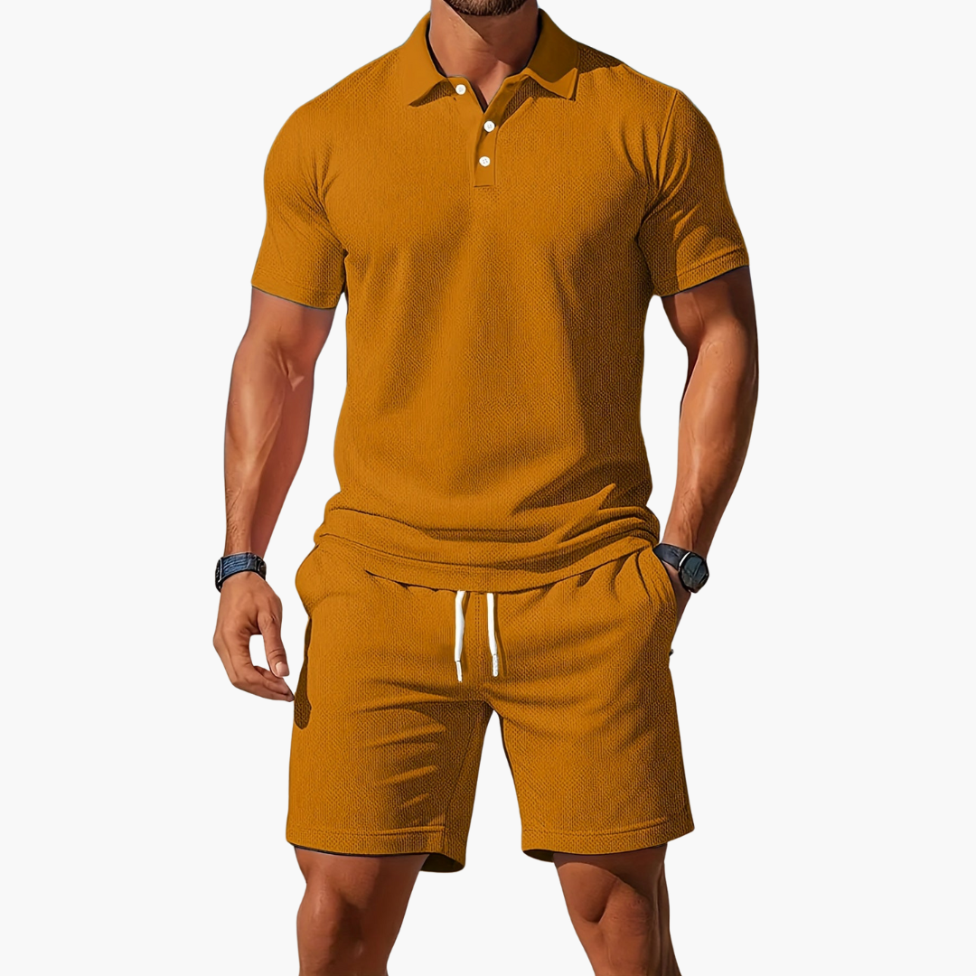Grace | Women's Casual Polo Collar Shorts Set