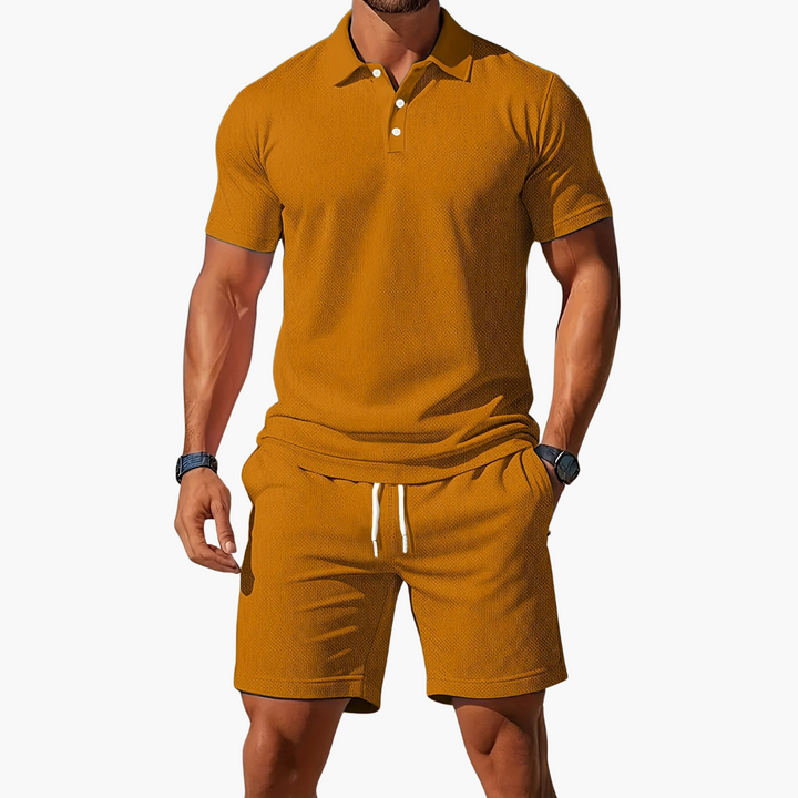 Grace | Women's Casual Polo Collar Shorts Set