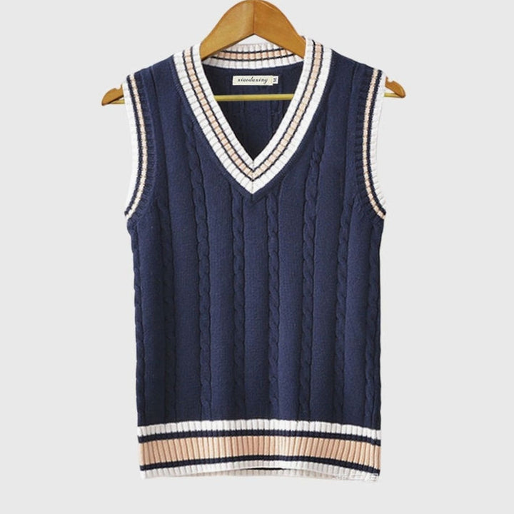 Grimoald | Men's Tipped Cable Sweater Vest
