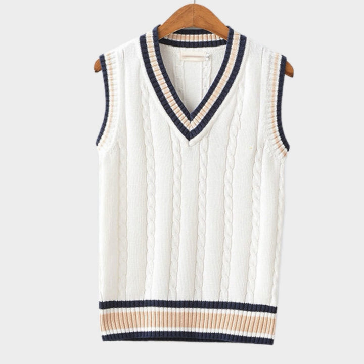 Grimoald | Men's Tipped Cable Sweater Vest