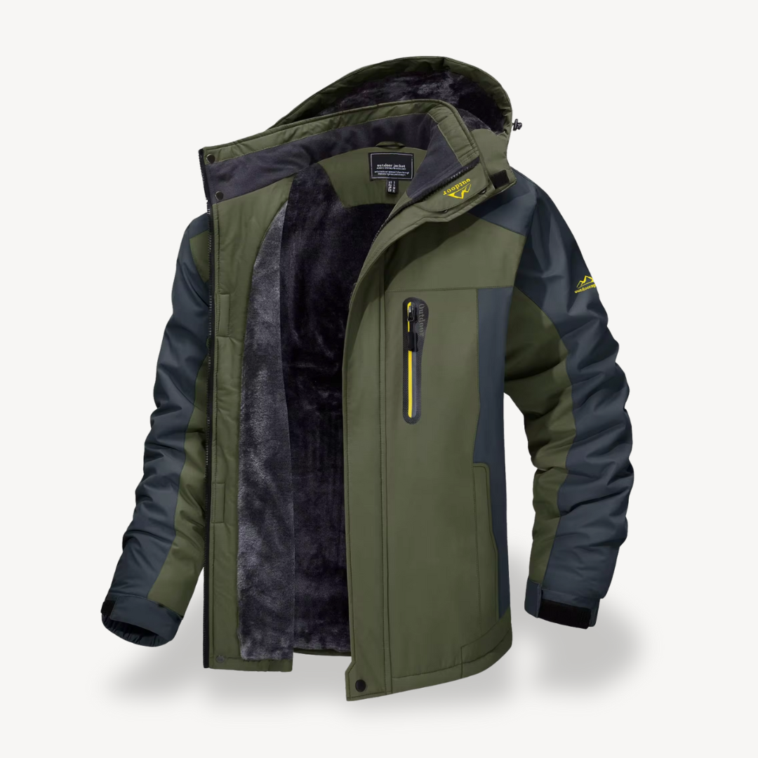 Men's Waterproof Fleece Jacket with Outdoor Design