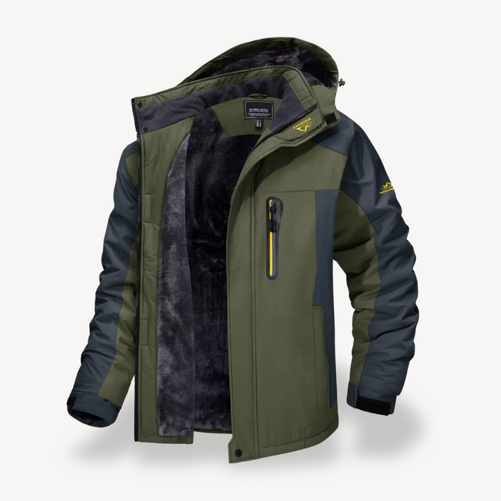 Men's Waterproof Fleece Jacket with Outdoor Design