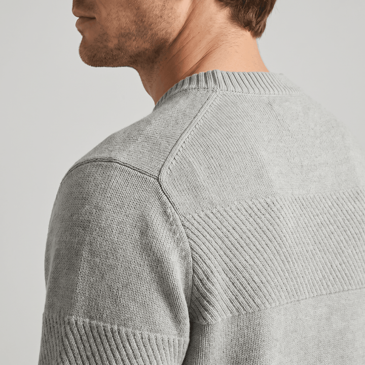 Hamelin | Men's Textured Stripe Henley Sweater