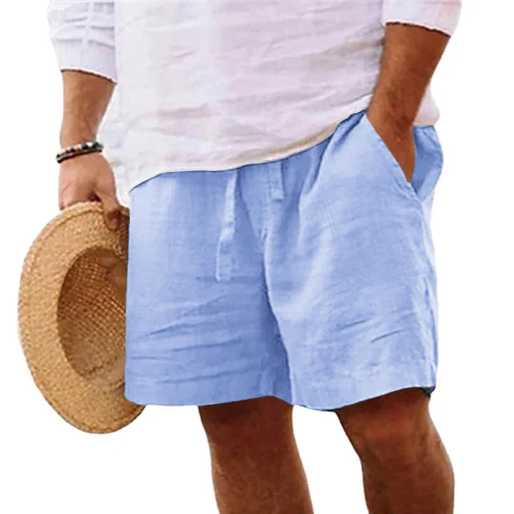Harold | Men's Casual Elastic Drawstring Waist Linen Shorts
