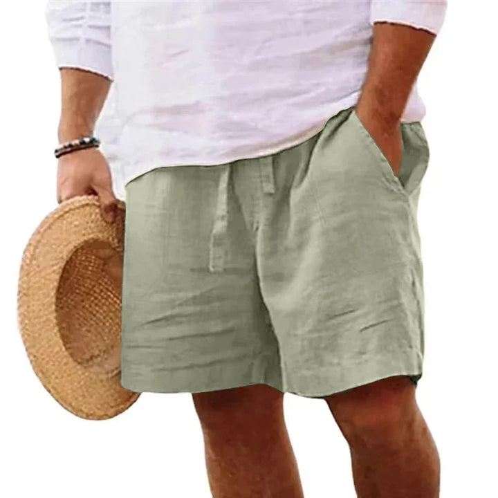 Harold | Men's Casual Elastic Drawstring Waist Linen Shorts