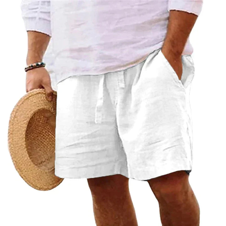 Harold | Men's Casual Elastic Drawstring Waist Linen Shorts