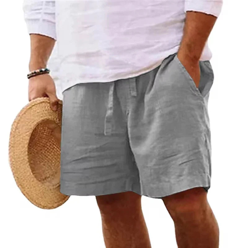 Harold | Men's Casual Elastic Drawstring Waist Linen Shorts
