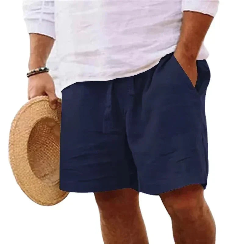 Harold | Men's Casual Elastic Drawstring Waist Linen Shorts