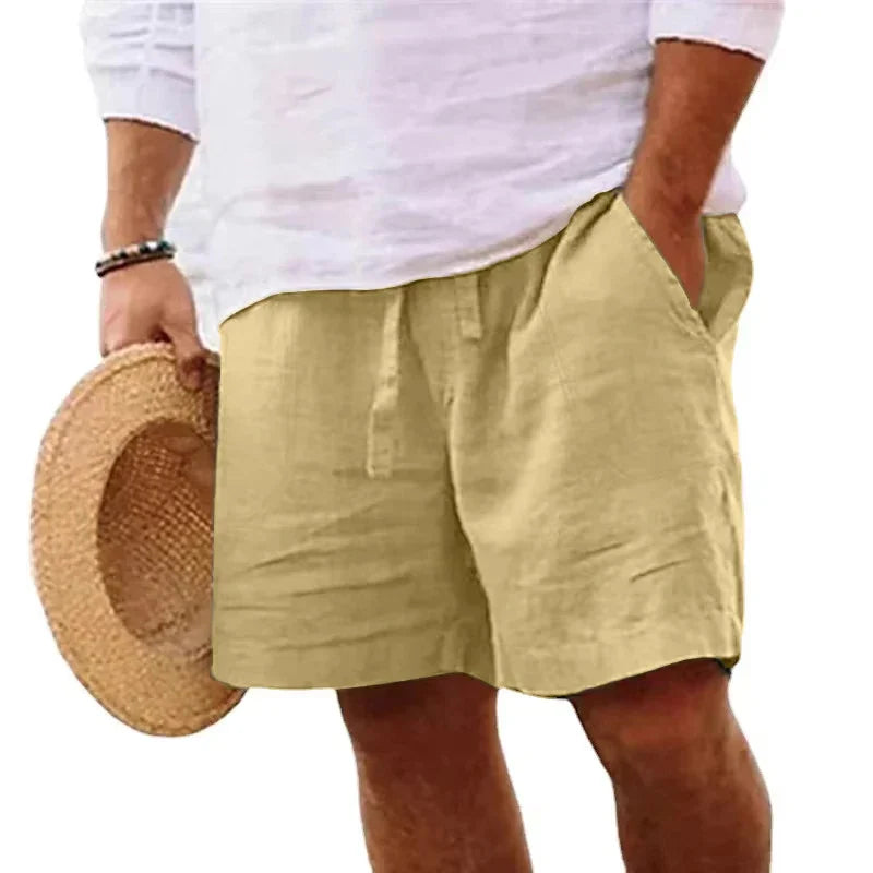 Harold | Men's Casual Elastic Drawstring Waist Linen Shorts