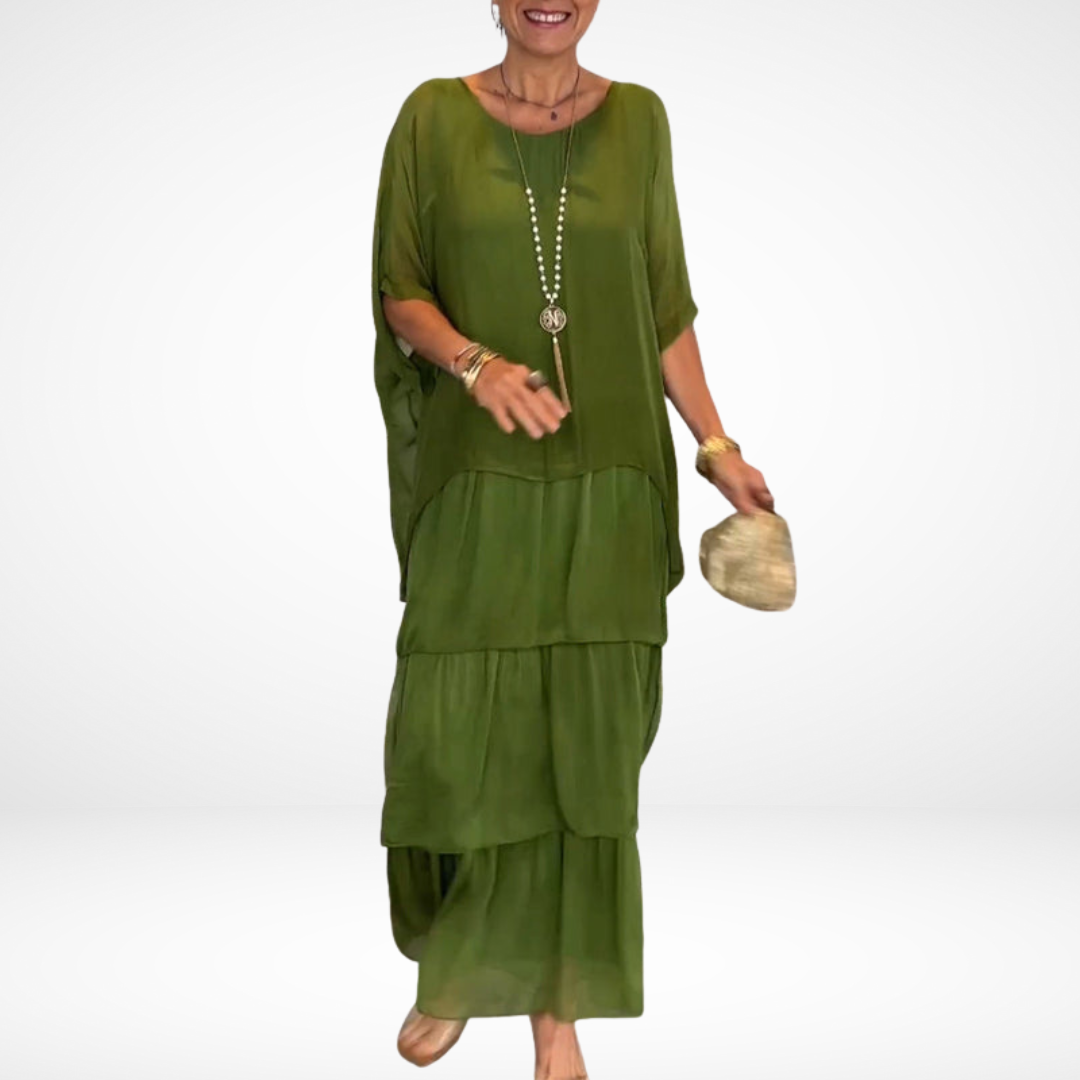 Helena | Women's Artistic Loose A-Line Maxi Dress