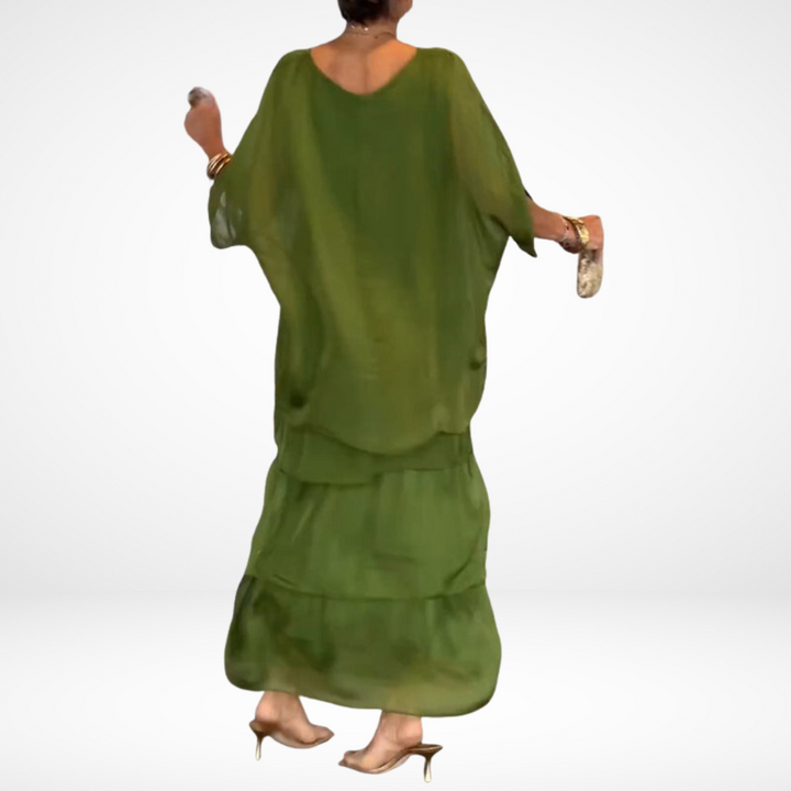 Helena | Women's Artistic Loose A-Line Maxi Dress
