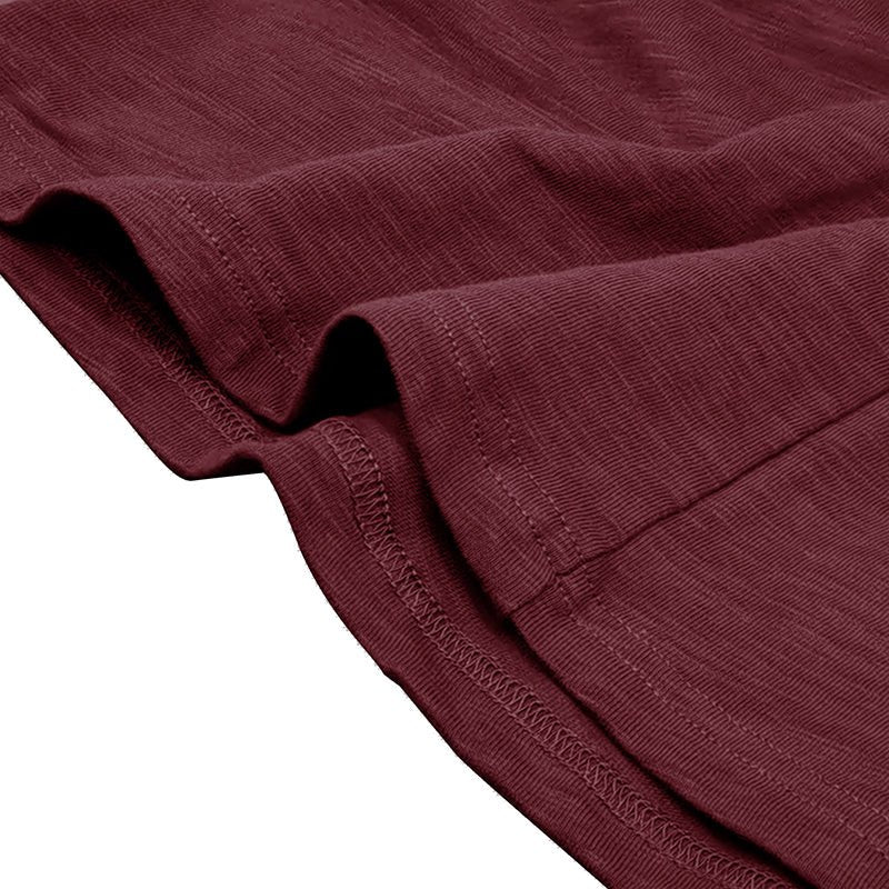 Men's Long Sleeve Henley Shirt with Button Placket and Textured Surface