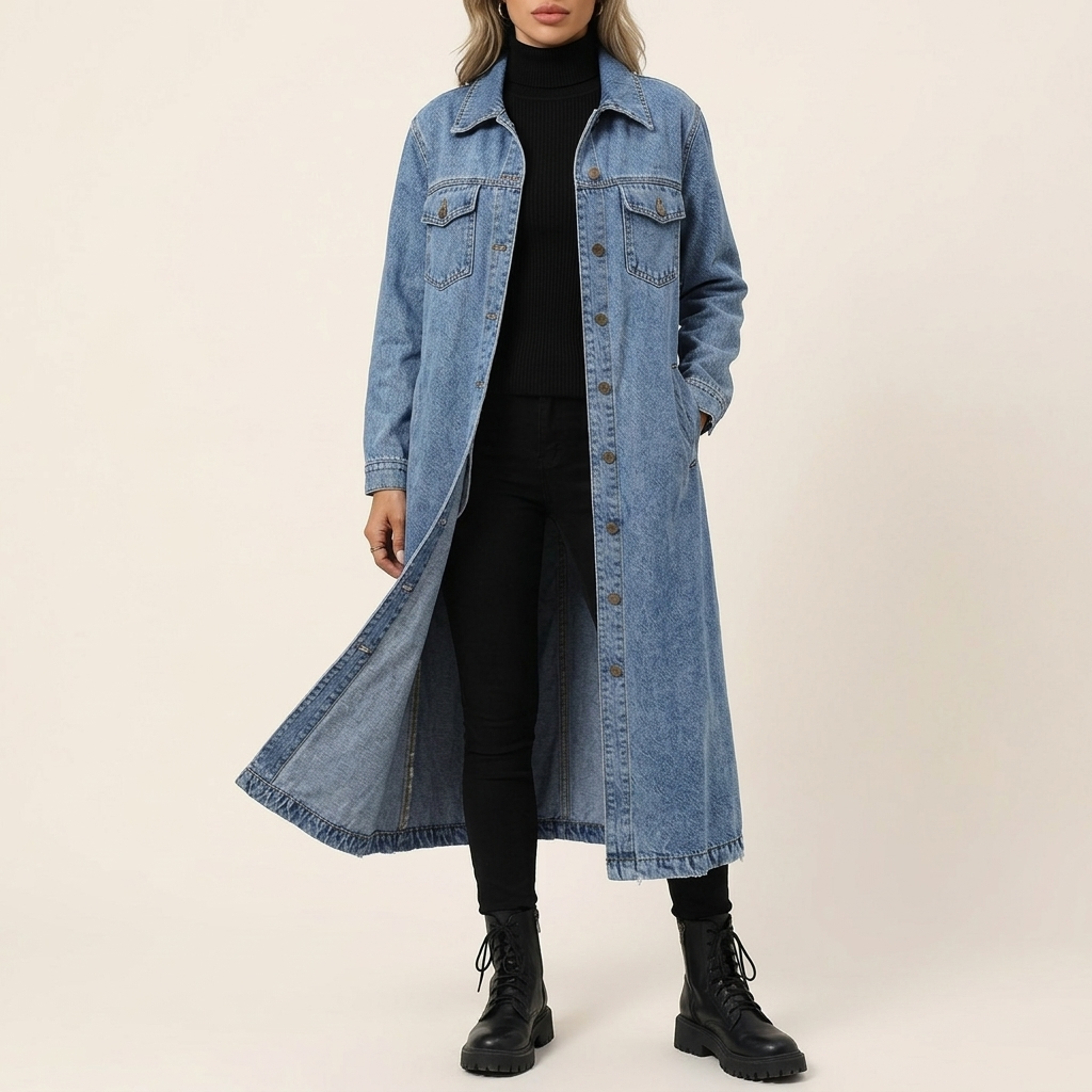 Jacinthe | Women's Longline Oversized Trucker Coat