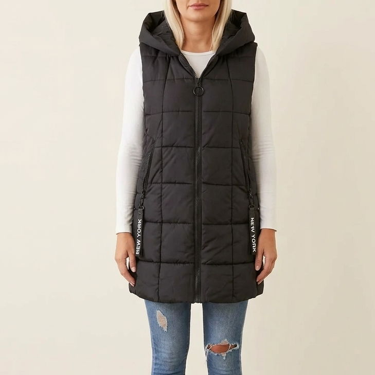 Ginette | Women's Longline Hooded Puffer Gilet
