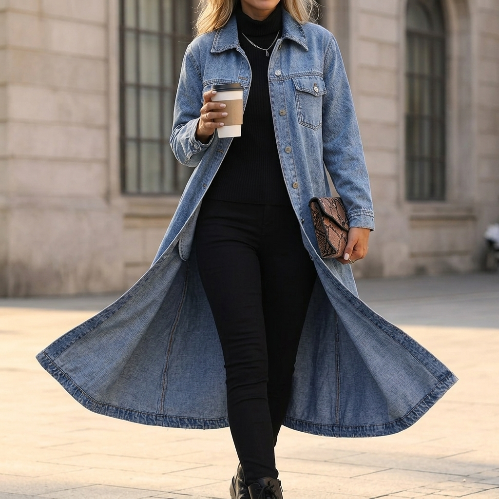 Jacinthe | Women's Longline Oversized Trucker Coat