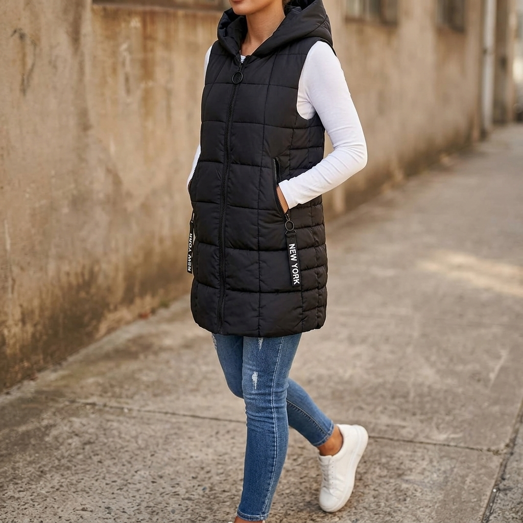 Ginette | Women's Longline Hooded Puffer Gilet