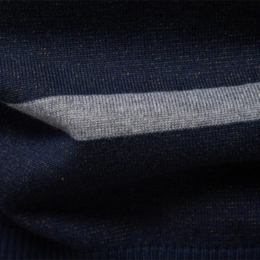 Herve | Men's Check Panel Crew Neck Sweater