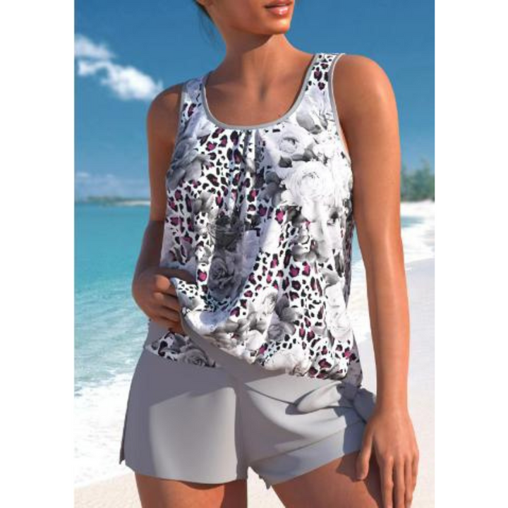 Hilary | Women's Floral Tankini Top and Modest Swim Shorts