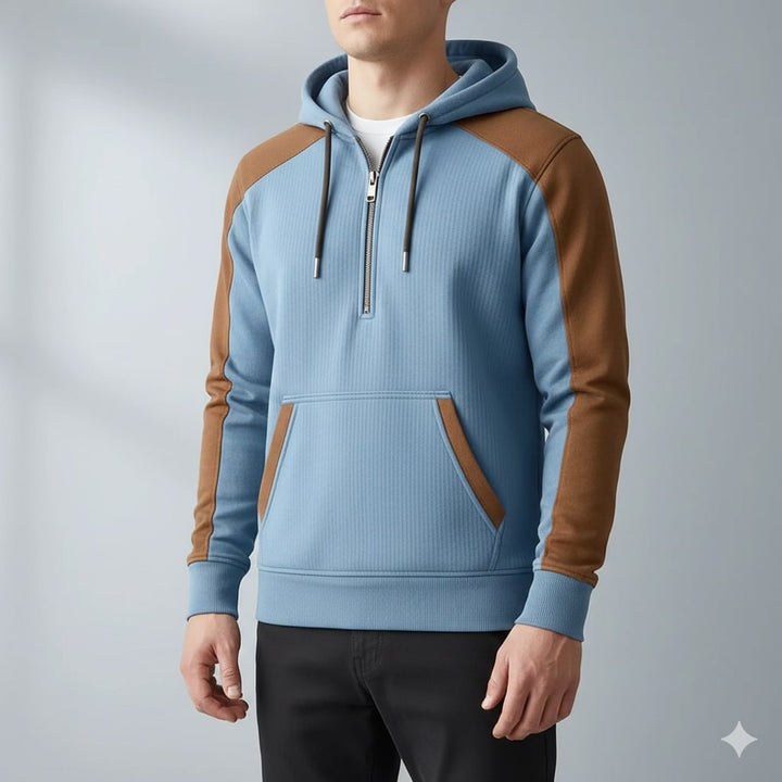 Hildebert | Men's Contrast Panel Cord Hoodie