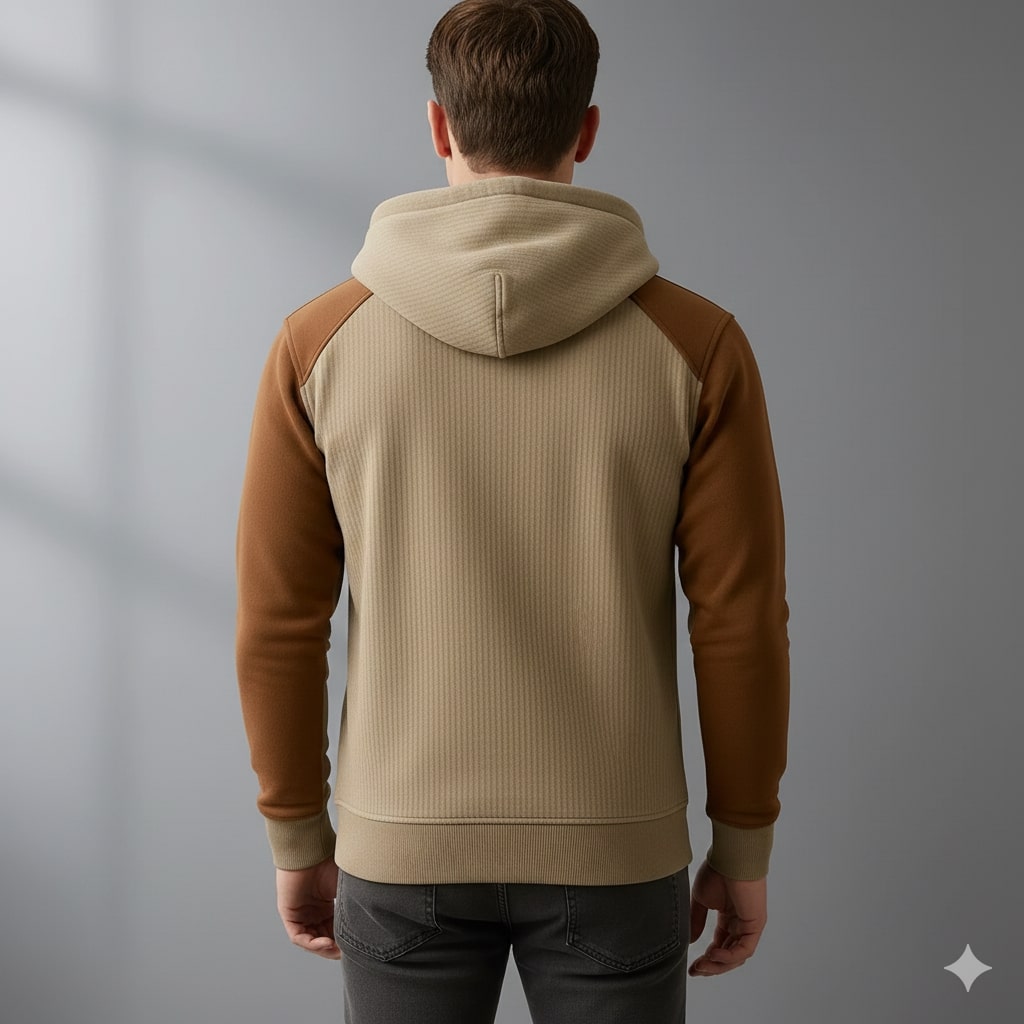 Hildebert | Men's Contrast Panel Cord Hoodie