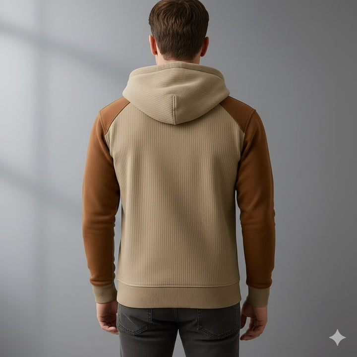 Hildebert | Men's Contrast Panel Cord Hoodie
