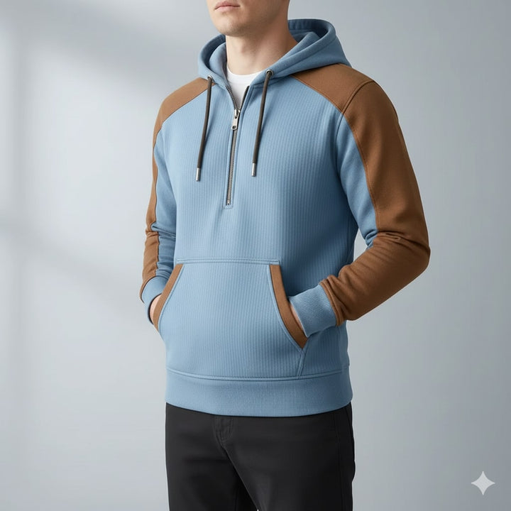 Hildebert | Men's Contrast Panel Cord Hoodie