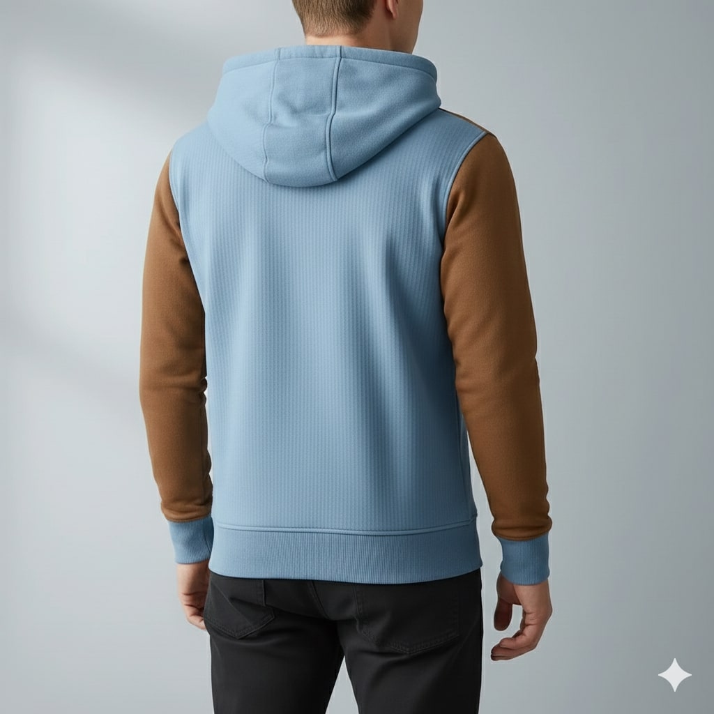 Hildebert | Men's Contrast Panel Cord Hoodie