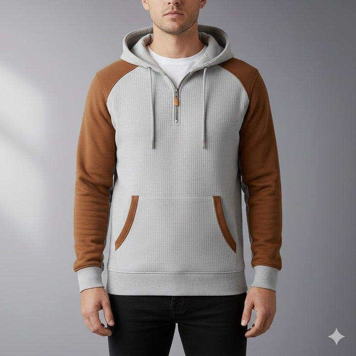 Hildebert | Men's Contrast Panel Cord Hoodie