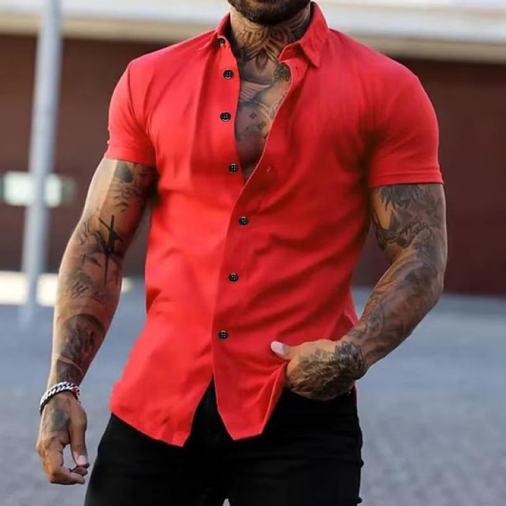 Hunter | Men's Moisture-Wicking S-Curve Lapel Short Sleeve Shirt