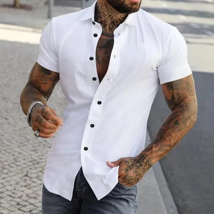 Hunter | Men's Moisture-Wicking S-Curve Lapel Short Sleeve Shirt