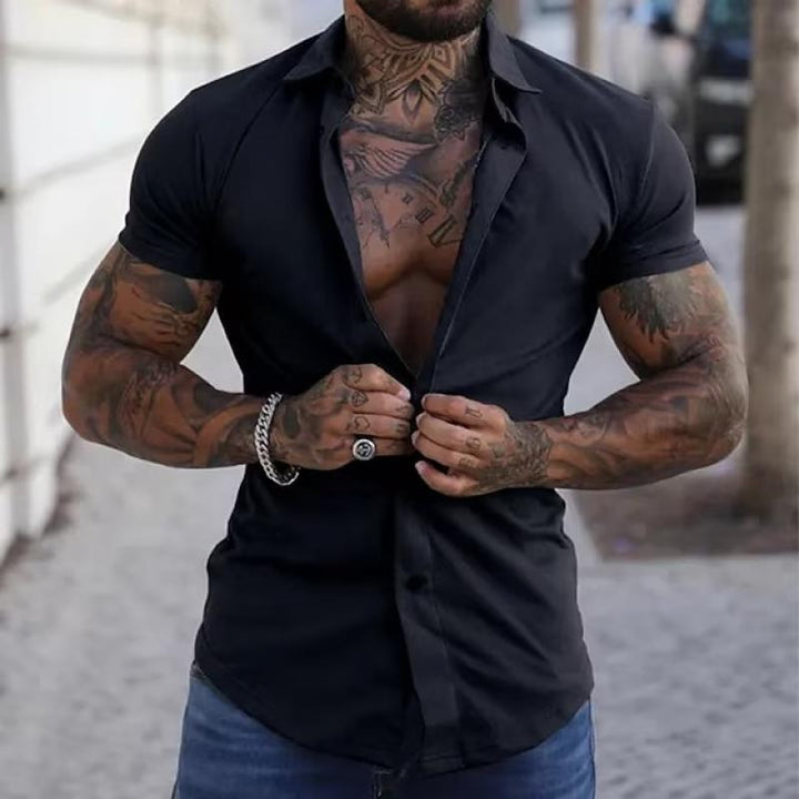 Hunter | Men's Moisture-Wicking S-Curve Lapel Short Sleeve Shirt