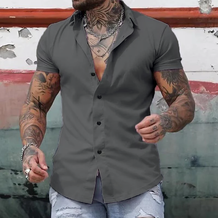 Hunter | Men's Moisture-Wicking S-Curve Lapel Short Sleeve Shirt