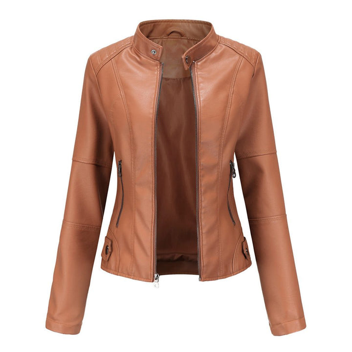 Renee | Women's Zip-Front Biker Jacket with Stand Collar