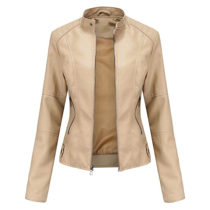 Renee | Women's Zip-Front Biker Jacket with Stand Collar